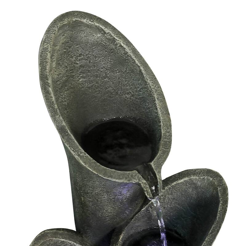 33.5"H Portable Waterfall Fountains w/LED - Indoor/Outdoor Meditation Decor