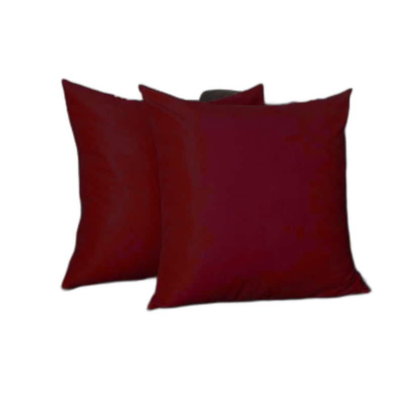 HomeRoots Set Of Two 26" X 26" Claret Red Polyester Zippered Pillow Cover