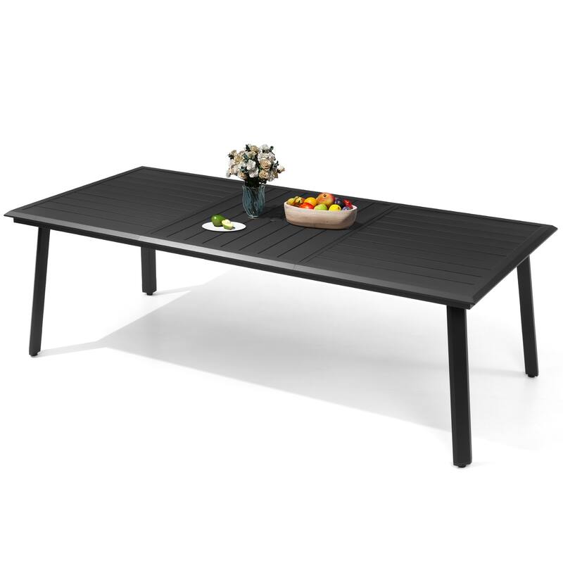 Outdoor Aluminum Dining Table with Umbrella Hole