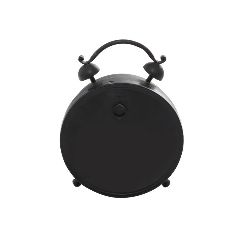 Black Metal Eiffel Tower Decorative Clock with Bell Style Top - 6 x 3 x 9Round