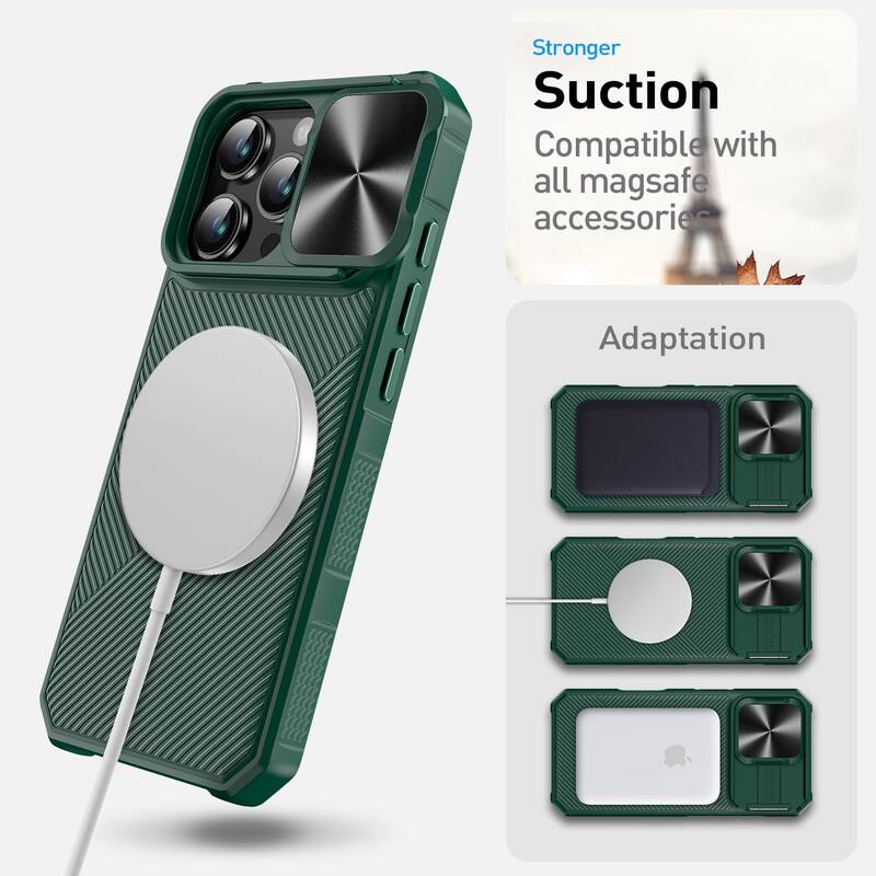 iPhone 16 Pro Max Camera Protection Kickstand - Case Compatible with Mag Safe, Protective Shockproof Military, Phone Case