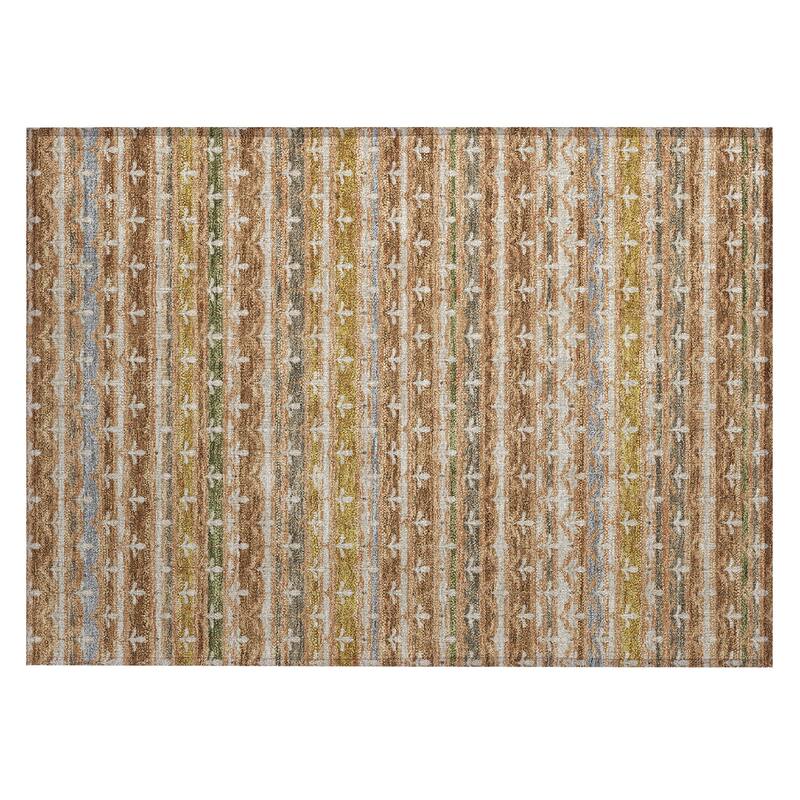 Machine Washable Indoor/ Outdoor Stripe Bramlage Chantille Rug