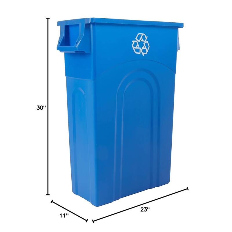 United Solutions 2 Pack 23 Gal Kitchen Trash Can Garbage Bins, Highboy, Blue - 13.14
