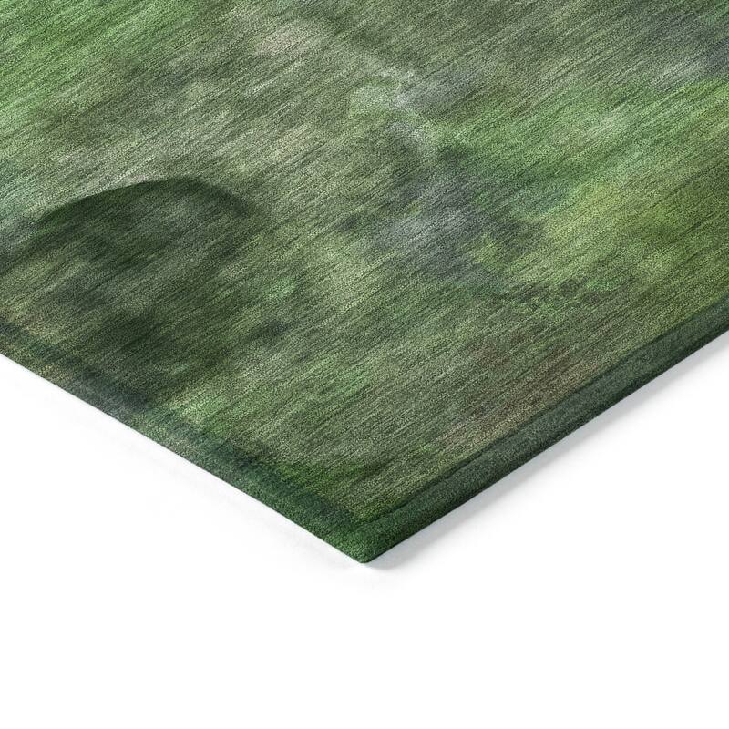 Machine Washable Indoor/ Outdoor Abstract Contemporary Chantille Rug