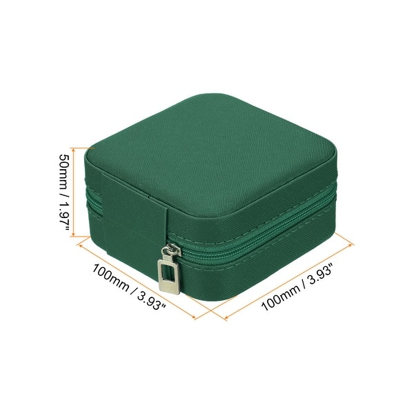 dimension image slide 0 of 7, Travel Jewelry Case Jewelry Organizer Box with Mirror Square Style 1