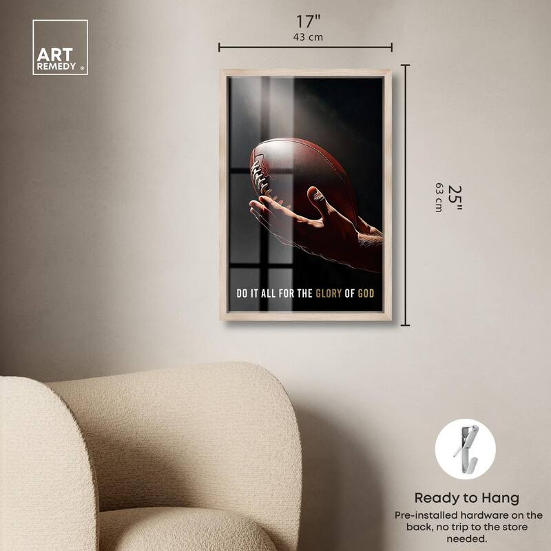Glory of God Football Shadowbox by Art Remedy