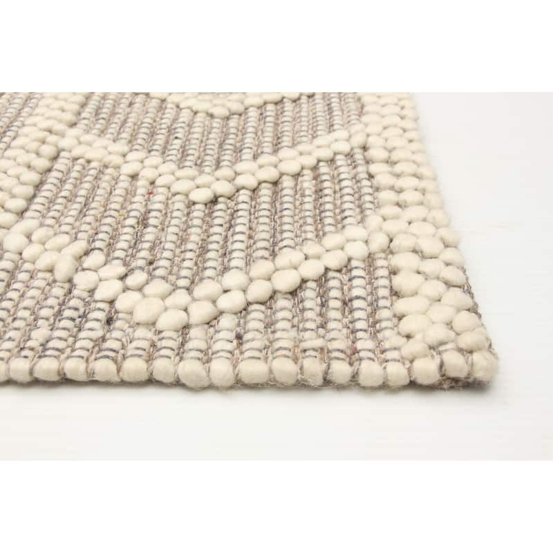 ECARPETGALLERY Braid weave Sienna Cream Wool Rug - 5'1 x 7'11