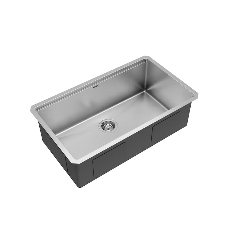 Karran 32" Undermount Large Single Bowl Stainless Steel Workstation Sink
