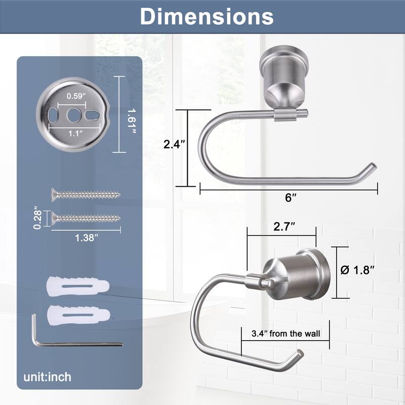 WOWOW Wall-Mounted Stainless Steel Bathroom Toilet Paper Holder