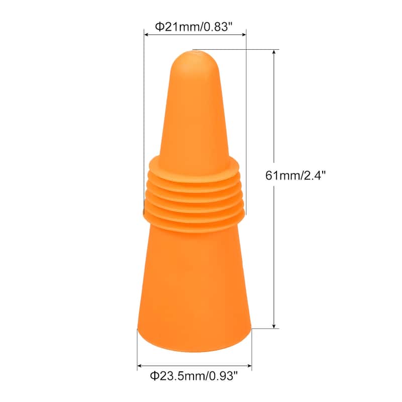 4Pcs Wine Stoppers Silicone Beverage Bottle Sealer Caps Reusable Cover - Orange