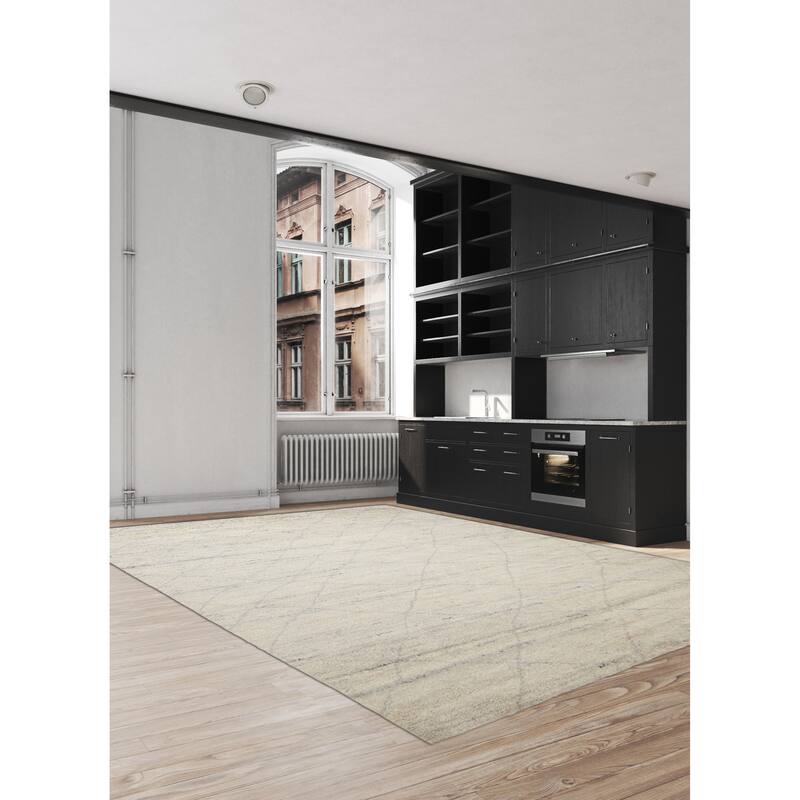 ECARPETGALLERY Hand-knotted Tangier Light Grey Wool Rug - 8'2 x 9'11