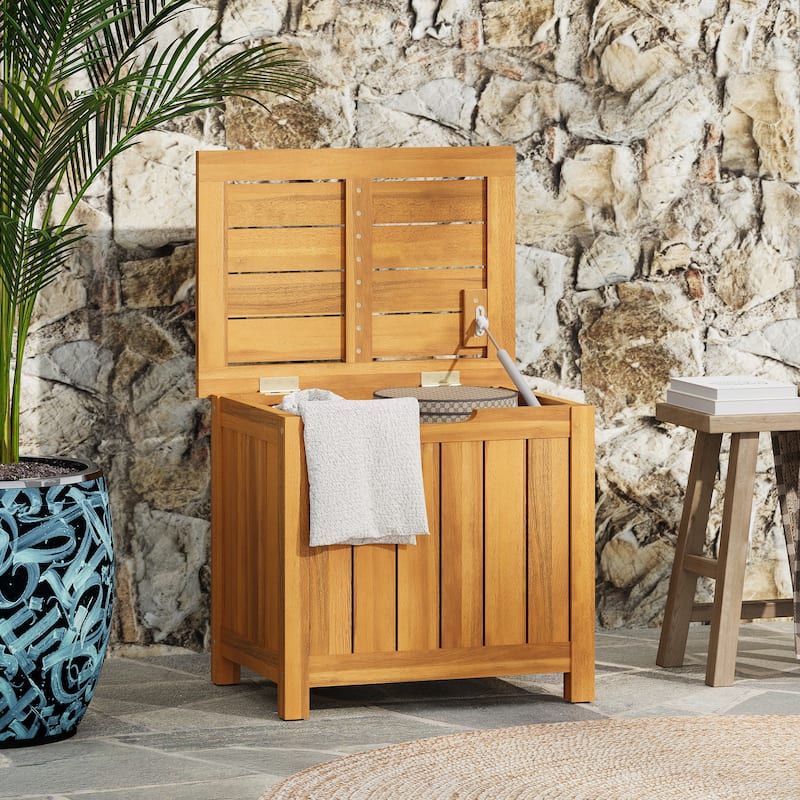 Christopher Knight Home - Michael Outdoor Acacia Wood Deck Box - Teak Finish