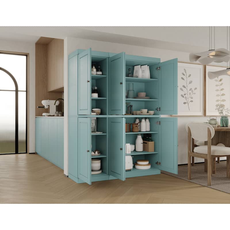 Palace Imports 100% Solid Wood Pantry Cabinet, Raised Panel Doors, Adjustable Shelves, 48.5" Wide, 71.5" Tall - 48.5" x 71.5"