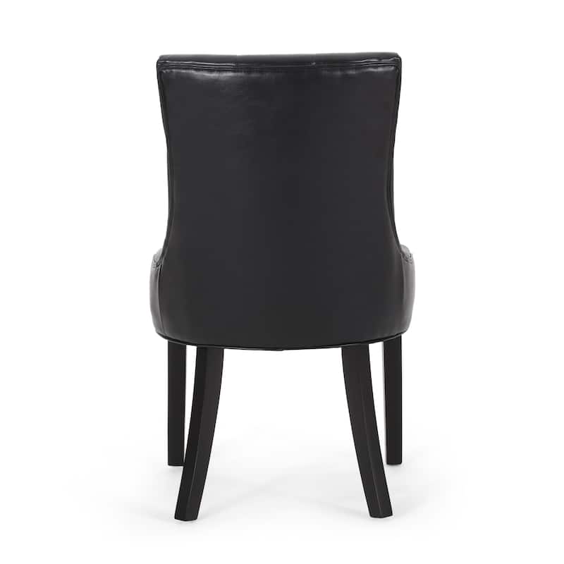 Tufted Backrest Dining Chair with Tapered Legs,Set of 2