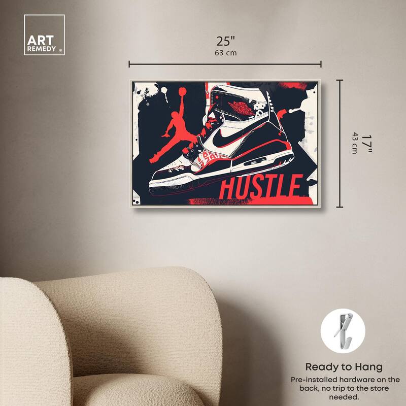 Navy Red Hustle Sneaker Canvas by Art Remedy