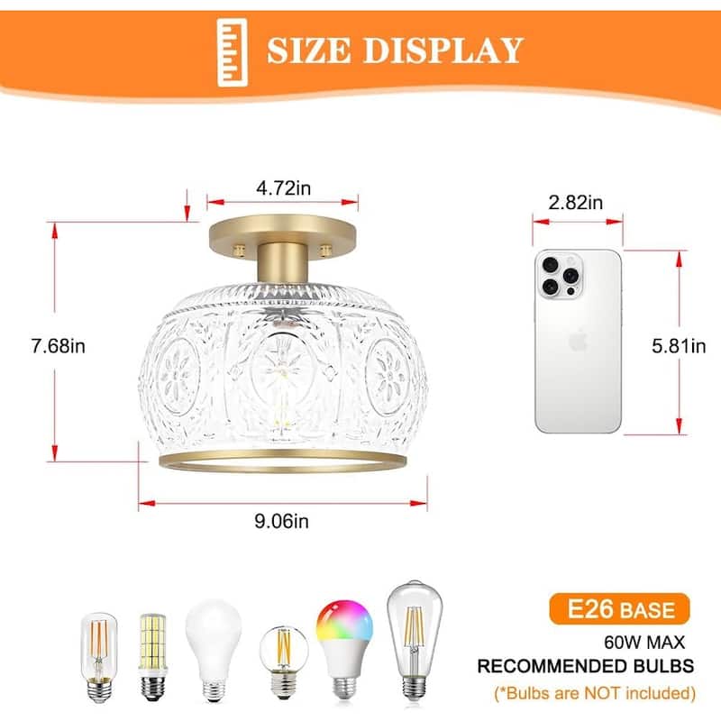 Vintage Ceiling Light light gold hallway light metal bathroom lights