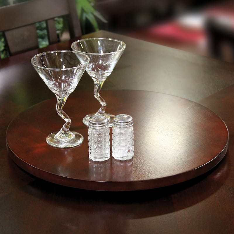 Kamil Transitional Oak Wooden Finish Lazy Susan by Furniture of America - Tobacco Oak