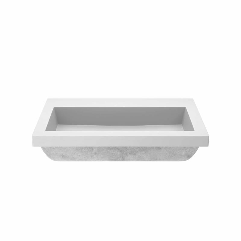 30" NativeStone Trough Drop-in Rectangular Bathroom Sink