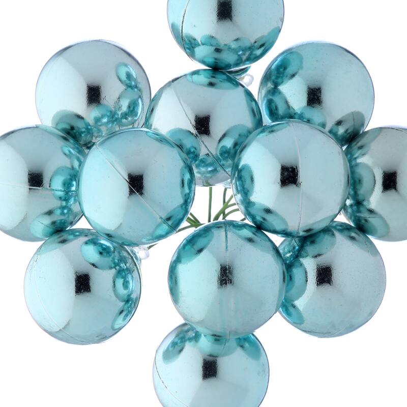 30mm Shatterproof Plastic 12 Bunch Shiney Stemball Set of 4