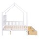 preview thumbnail 19 of 22, Wooden Full Size House Bed with 2 Drawers,Kids Bed with Storage Shelf,Gray