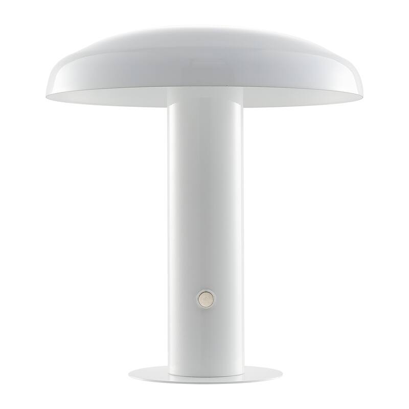 Boletus 11" Contemporary Bohemian Rechargeable/Cordless Iron Integrated LED Mushroom Table Lamp, by JONATHAN Y
