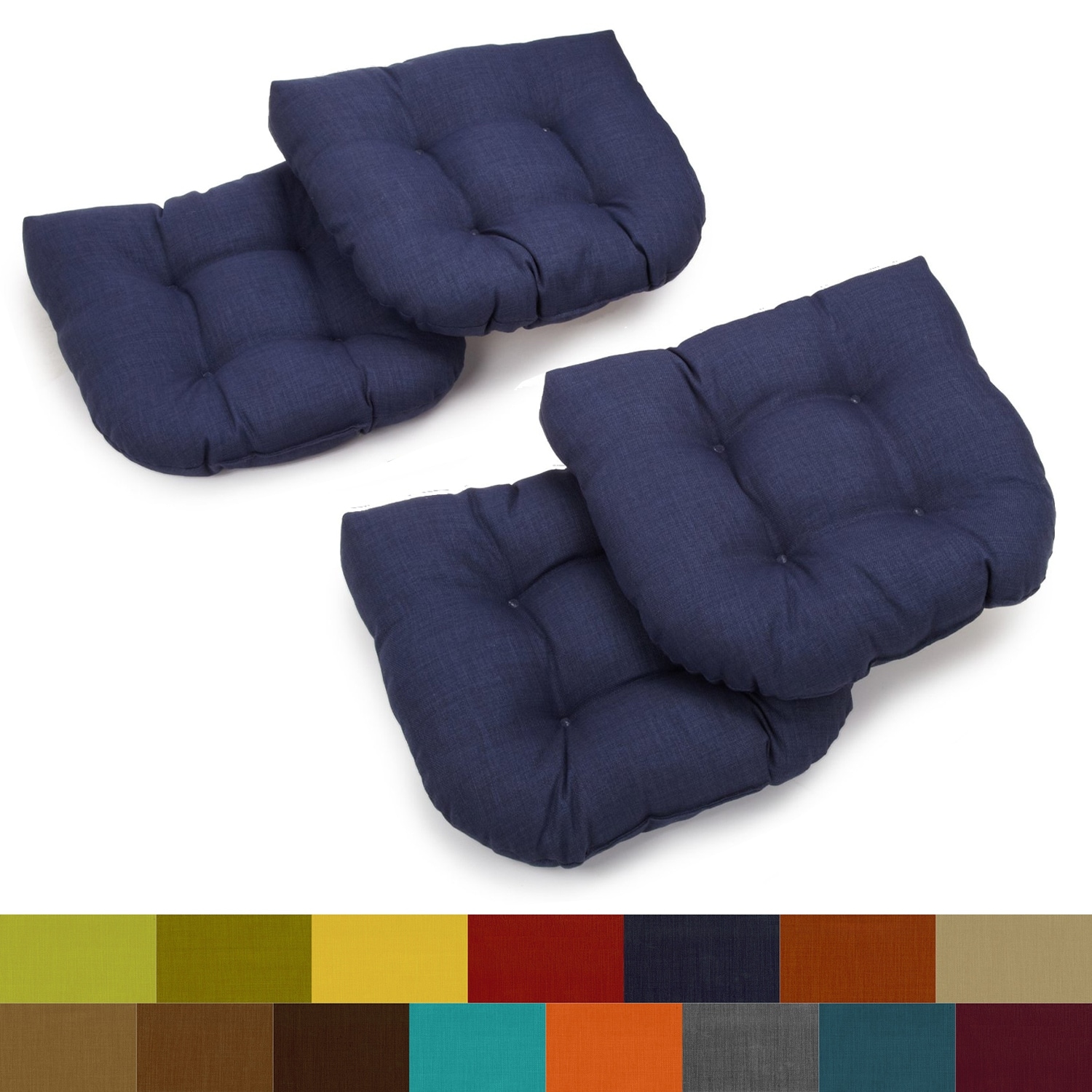Blazing Needles Indoor/Outdoor Chair Cushions (Set of 4) - 19" x 19"