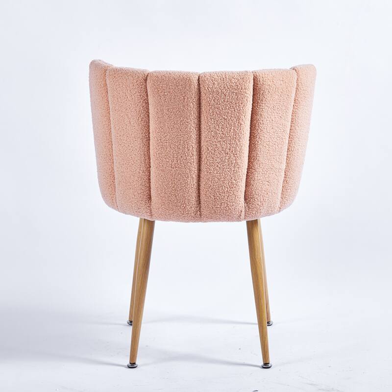 Light Beige Modern 23.62" Accent Chairs with Iron Tube Legs and Comfortable Backrest (Set of 2)
