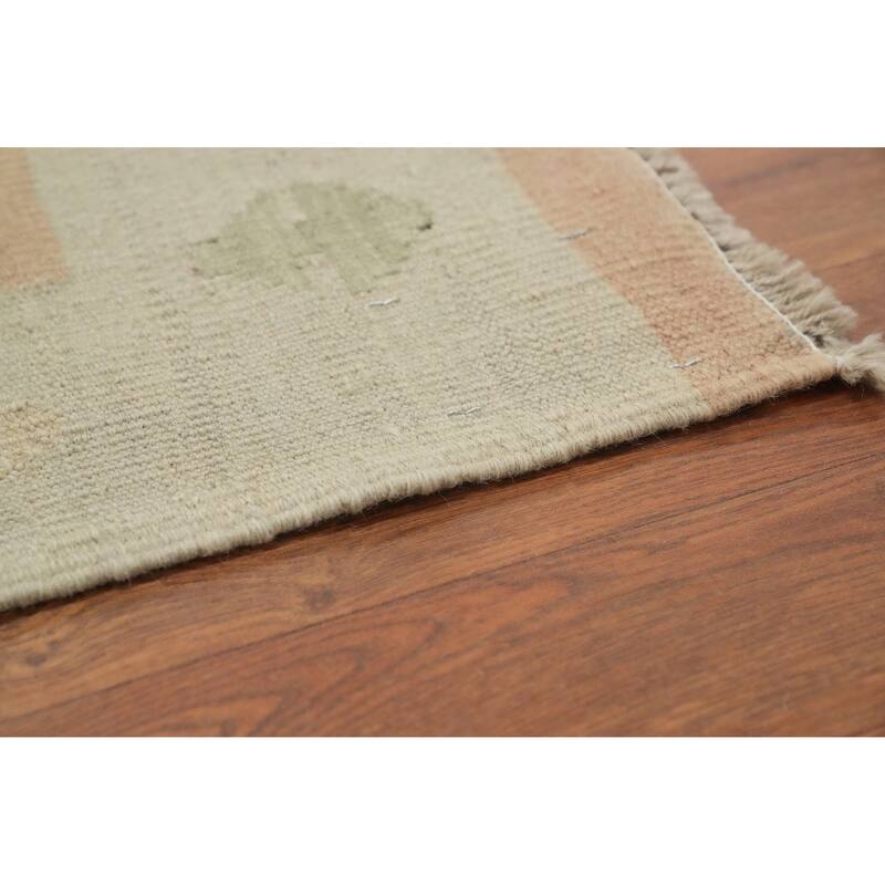 Hand Woven Oriental 100% Wool Carpet Southwestern Tribal Oranges & Rust Kilim Area Rug - 6' 1'' X 3' 7''