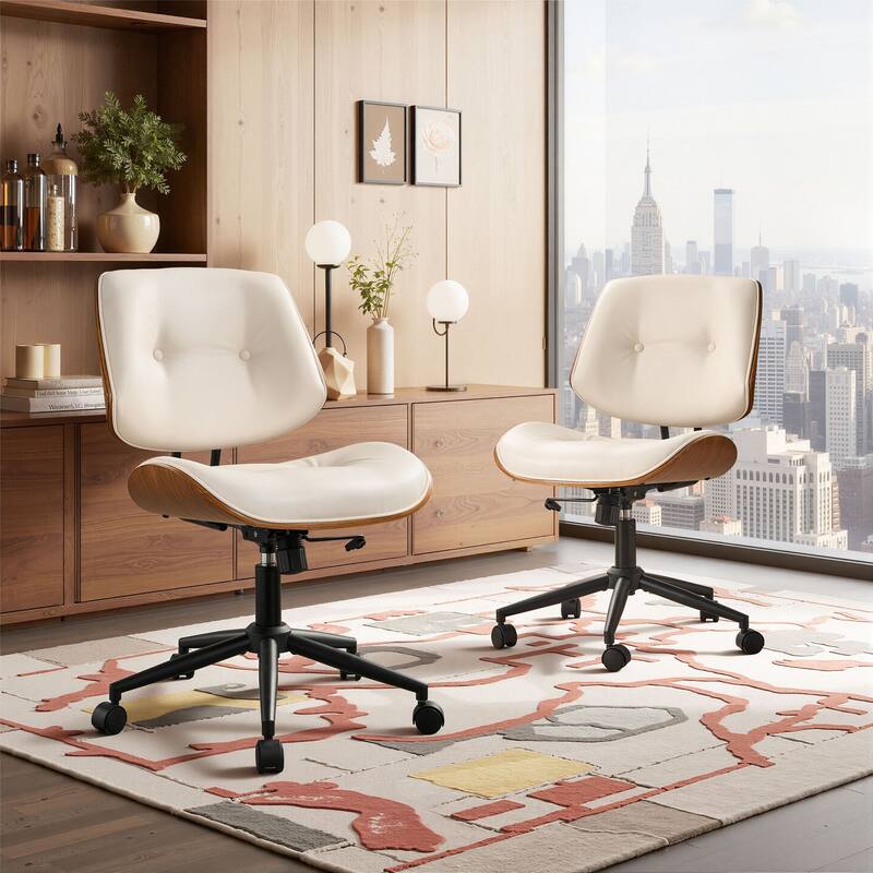 OVIOS Armless Adjustable Rivet Design Office Chair - N/A