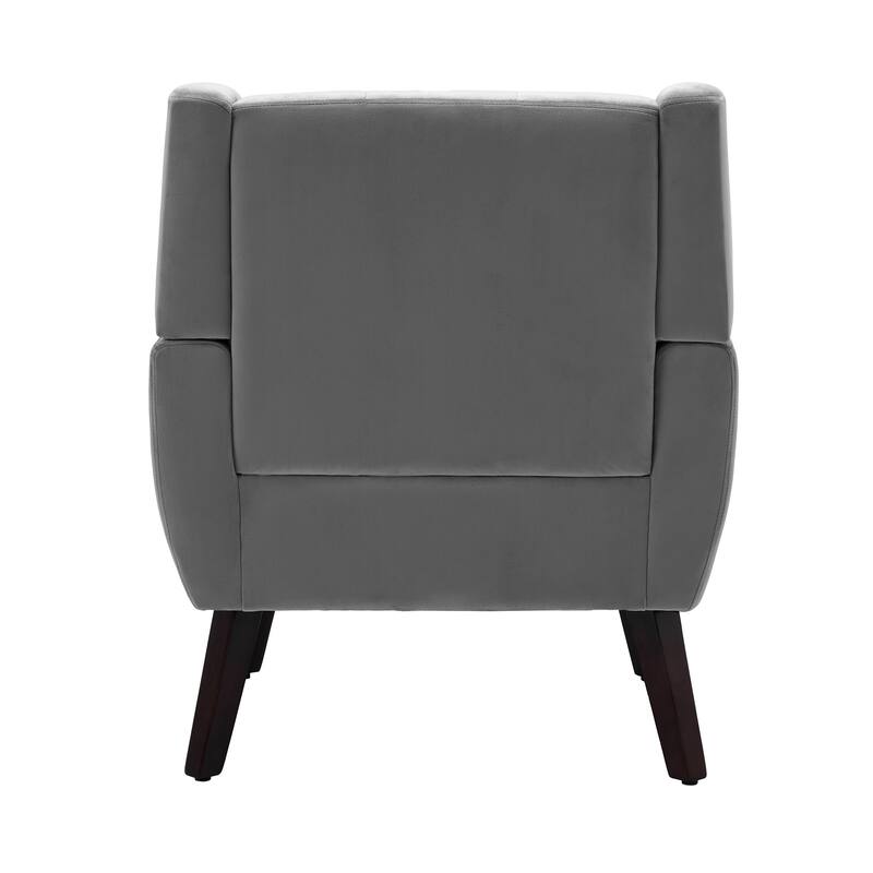 Modern Tufted Wingback Accent Chair Linen/Faux Leather/Velvet Armchair