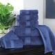preview thumbnail 165 of 198, Egyptian Cotton 8 Piece Ultra Plush Solid Towel Set by Miranda Haus Navy Blue