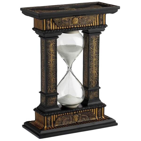 7.09 inches H Multicolor Egyptian Winged Sun Column Hourglass made