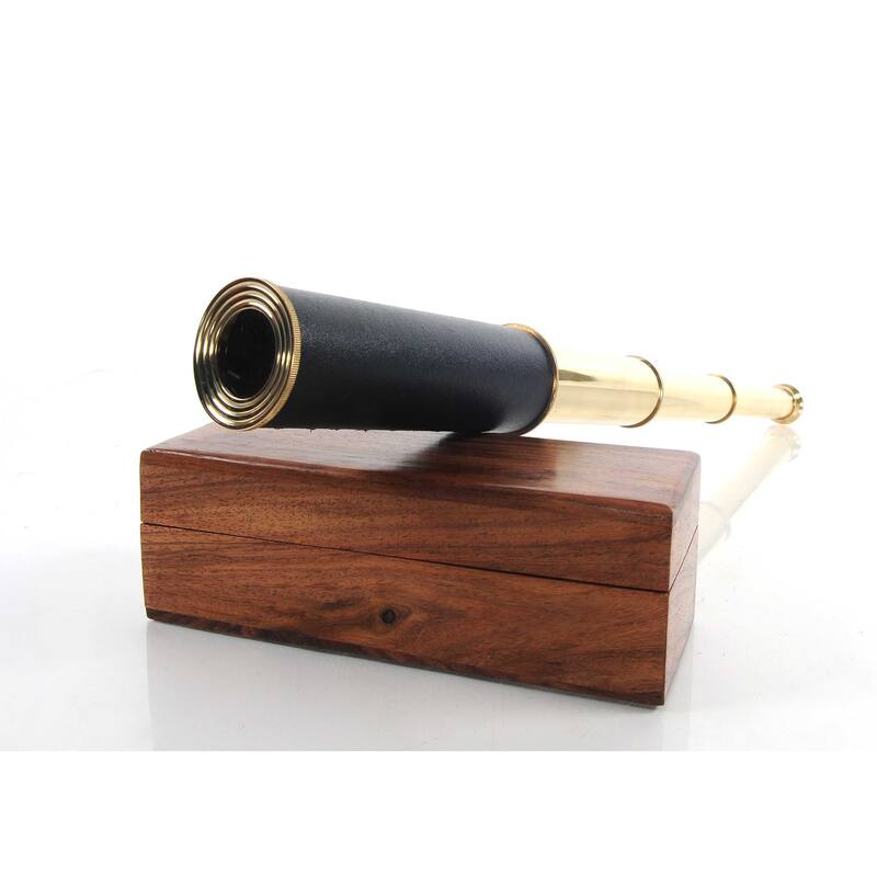 1.5" x 15" x 1.5" Handheld Telescope in Wood Box