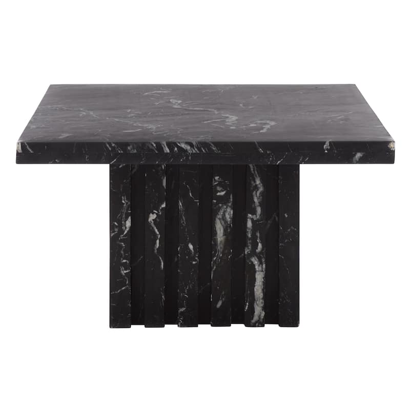 SAFAVIEH Couture Izzat Square Marble Accent Table - 21 In W x 21 In D x 12 In H - 21"W x 21"D x 12"H