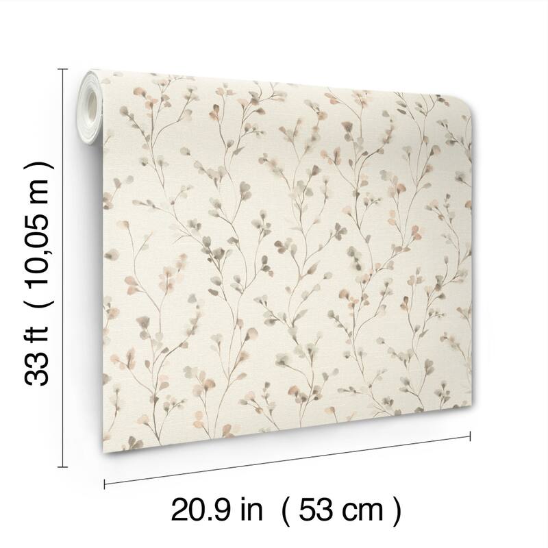 A-Street Prints Romy Neutral Springtime Trail Wallpaper