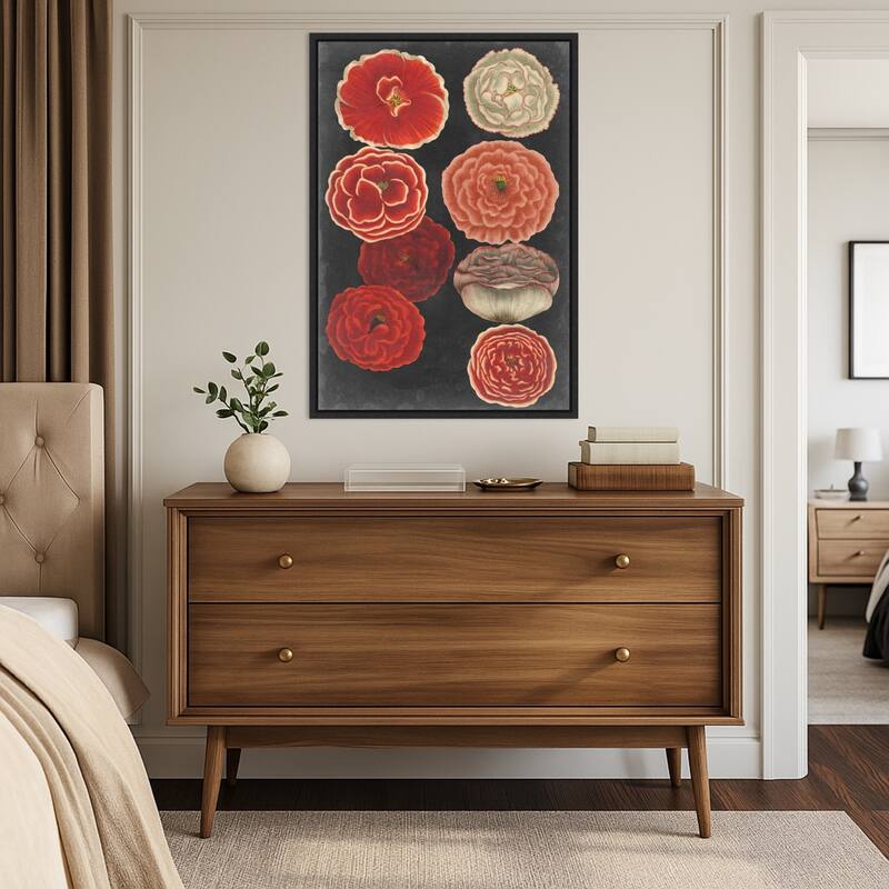 Midnight Poppies by Vision Studio (23 x 33 in.), Framed Canvas Wall Art Print