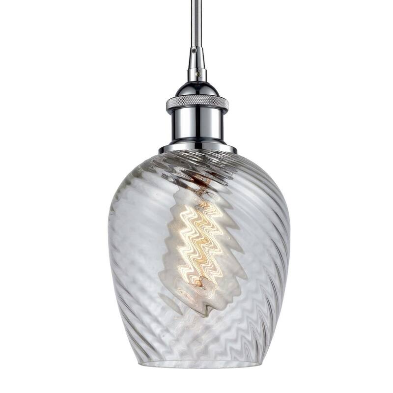 Innovations Lighting Salina 5" Wide Mini Pendant - Polished Chrome / Clear Spiral Fluted