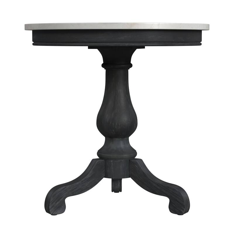 Danielle Genuine Marble 24" Pedestal Side Table