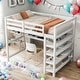 preview thumbnail 31 of 43, 2 Beds In 1 Twin Size Loft Bed With Two Built-in Desks for Home White