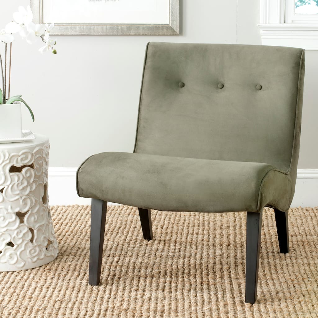 SAFAVIEH Sibille Mid-Century Forest Green Chair - 25.2" x 29.9" x 30.7" - 25Wx30Dx31H