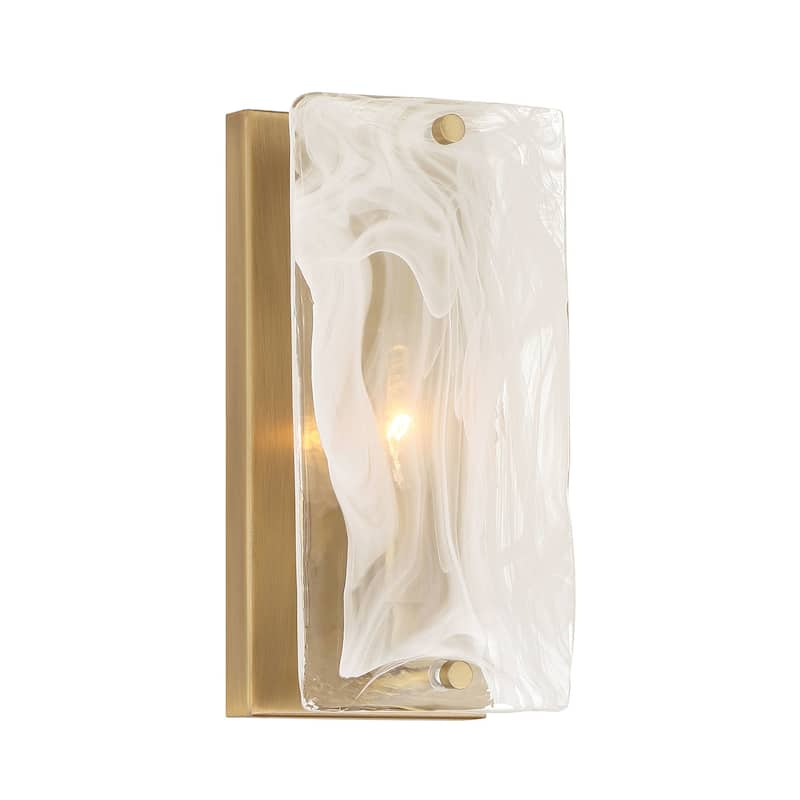 Minka Lavery 3631 Veil 10" Tall Wall Sconce with Frosted Glass Shade - Legacy Brass