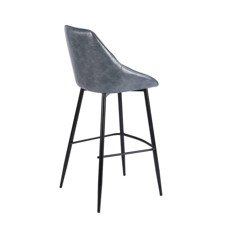 Porthos Home Umi Bar Stools Set of 2, PU Leather Upholstery, Iron Legs