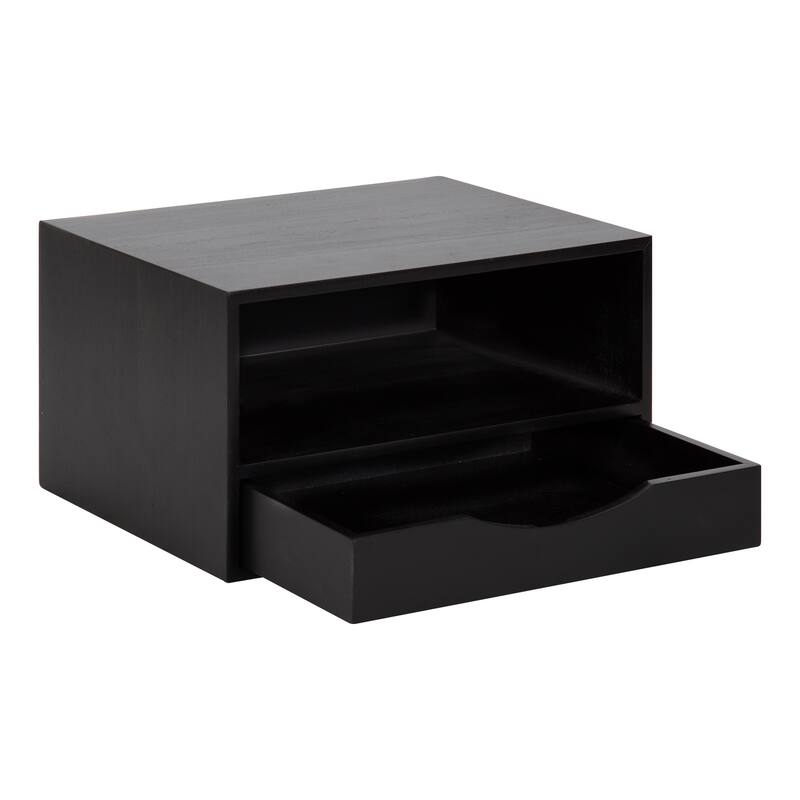 Kate and Laurel Hutton Floating Wall Shelf with Drawer - 12.5x10x7