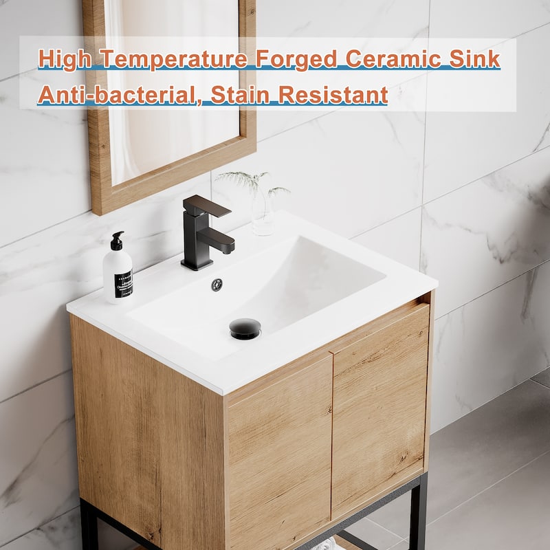 Bathroom Vanity Set Under-mount Ceramic Sink Combo Free Standing