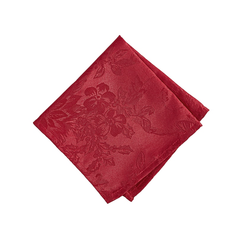 Poinsettia Elegance Jacquard Holiday Napkins, Set of 4 - 17"x17"