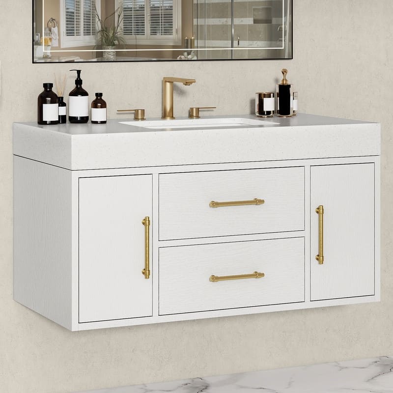 Moasis 40" Floating Bathroom Vanity with 2 Drawer and 2 Cabinet