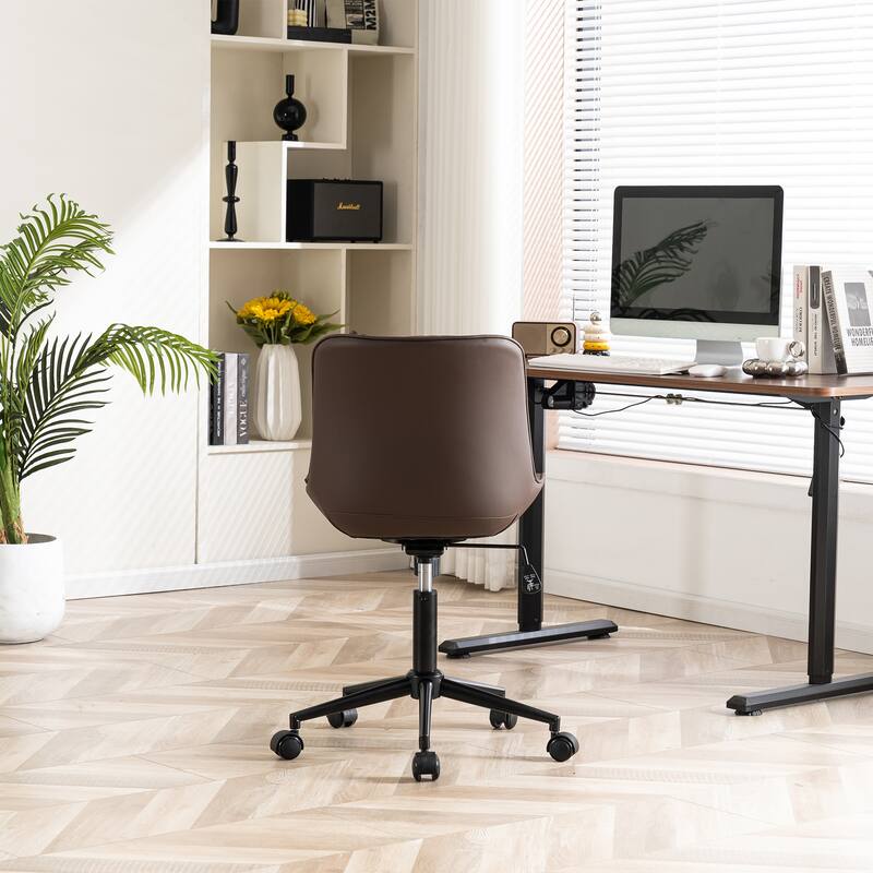 Armless Home Office Desk Chairs with Wheels Rolling Task Chair