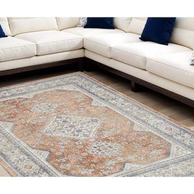 Loyaj Power Loomed Traditional Durable Area Rug By HomeRoots - 118' X '94' X '0.5