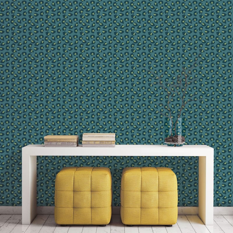 Galerie Wallcoverings Into The Wild Leopard Print Non-woven Metallic Wallpaper Roll
