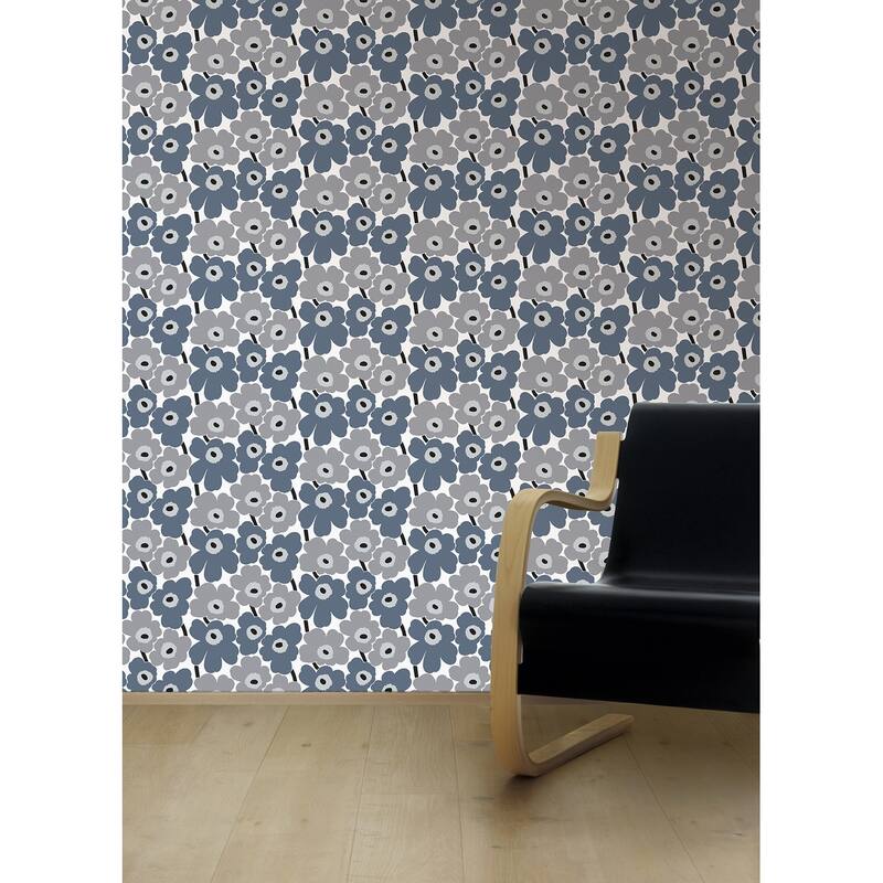 Marimekko Grey Pieni Unikko Peel & Stick Wallpaper